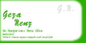 geza menz business card